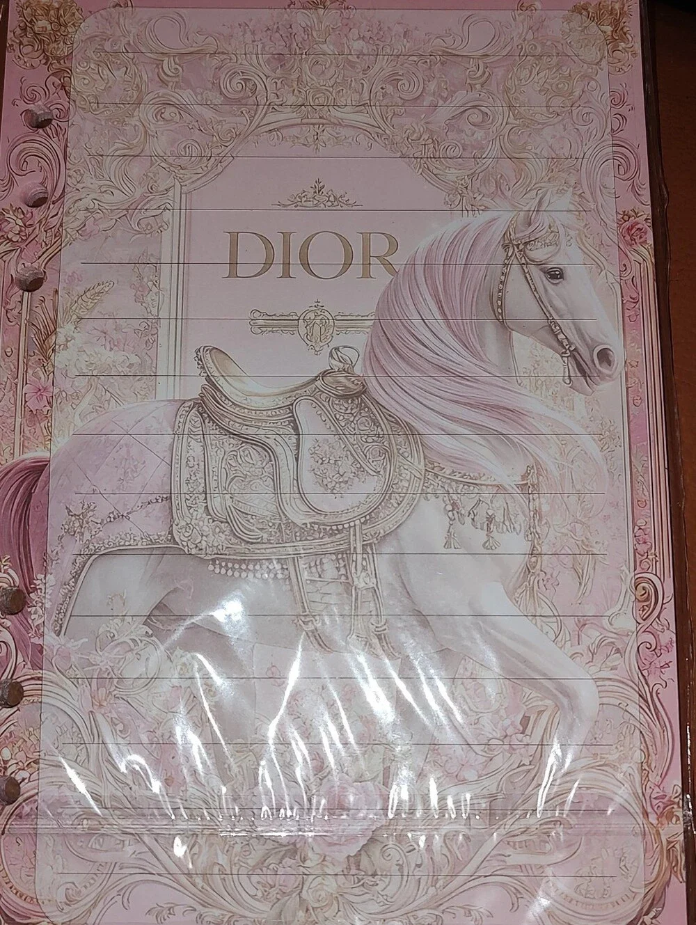 New! A5 Dior Pink Horse Decorative Notebook/ Binder Refill Paper